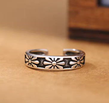 Silver Three Flower Open Rings For Women Wedding Jewelry Accessories and Jewellery