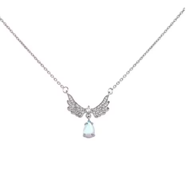 Light Luxury Angel Wing Pendant Necklace, Women's Fashion Exquisite Necklace Wedding Jewelry