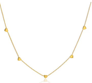 Heart Link Choker Chain Necklace for Women,stainless Steel Jewelry Girlfriend Gift