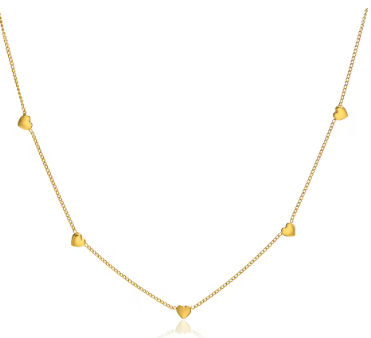 Heart Link Choker Chain Necklace for Women,stainless Steel Jewelry Girlfriend Gift