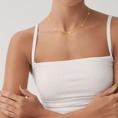 Heart Link Choker Chain Necklace for Women,stainless Steel Jewelry Girlfriend Gift