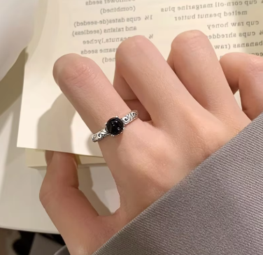 Sterling Silver Round Crystal Irregular Adjustable Rings For Women Vintage Jewelry Wholesale Jewellery Moneys 925