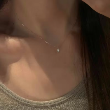 14K Gold Plated Shiny Water Drop Zircon Clavicle Chain for Women Fashion Exquisite Ins Daily Matching Chain Necklace Jewelry
