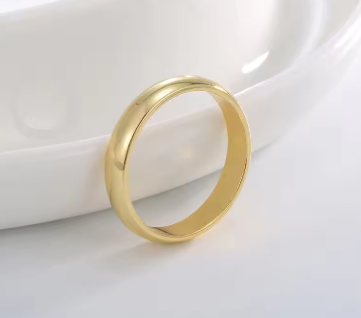 925 Sterling Silve Gold Colour Ring Fashion Women's Classic Simple Couple's Wedding Ring Engagement Party Jewellery Gift