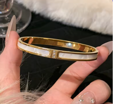 Luxury Bangles Stainless Steel Gold Color Bracelet Sparkling Women's Hand Bracelets Inlaid With Zircon Fashion Jewelry