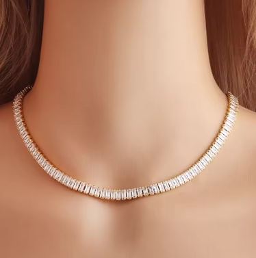 Luxury Cubic Zircon Choker Necklace For Women Rhinestone Tennis Crystal Chain Iced Out Goth Jewelry Collares Gifts Bijoux Femme