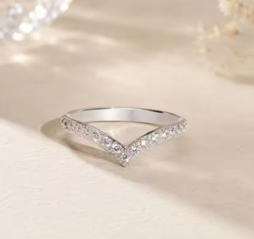 925 Sterling Silver Fashion V-Shaped Zircon Exquisite Ring for Women Engagement Wedding Party Anniversary Gift Fine Jewelry