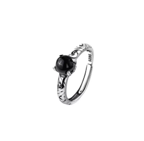 Sterling Silver Round Crystal Irregular Adjustable Rings For Women Vintage Jewelry Wholesale Jewellery Moneys 925