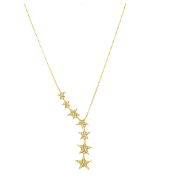 Huitan Aesthetic Stars Pendant Necklace Women Luxury Silver Color/Gold Color Choker Chain Necklace Wedding Party Fashion Jewelry