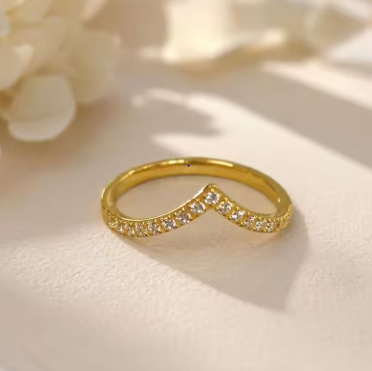 925 Sterling Silver Fashion V-Shaped Zircon Exquisite Ring for Women Engagement Wedding Party Anniversary Gift Fine Jewelry