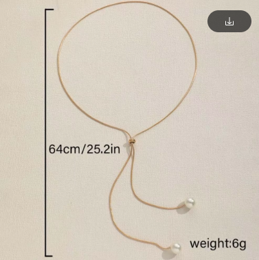 Minimalist Temperament Long Pull-out Adjustable Pearl Tassel Pendant Y-shaped Chain Necklace for Women Collar Chain Jewelry Gift