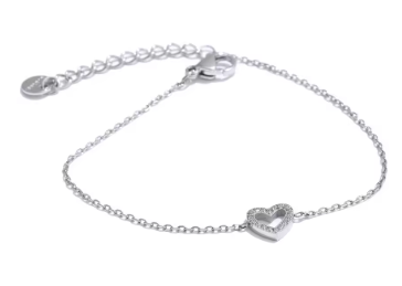 Bracelets Stainless Steel Heart Shaped Jewellery Woman Cubic Zirconia Fashionable Design Sense Simple Gift New