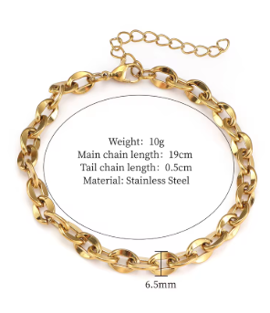 Oval Link Chain Bracelet Women Wrist Bracelets Stainless Steel Bracelets and Bangles Jewellery for Woman Miraculous Chains