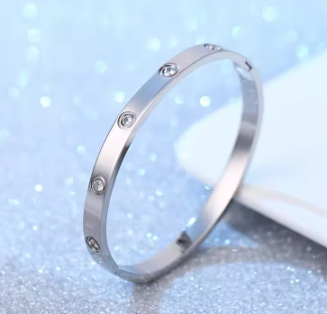 Luxury Bangles Stainless Steel Gold Color Bracelet Sparkling Women's Hand Bracelets Inlaid With Zircon Fashion Jewelry